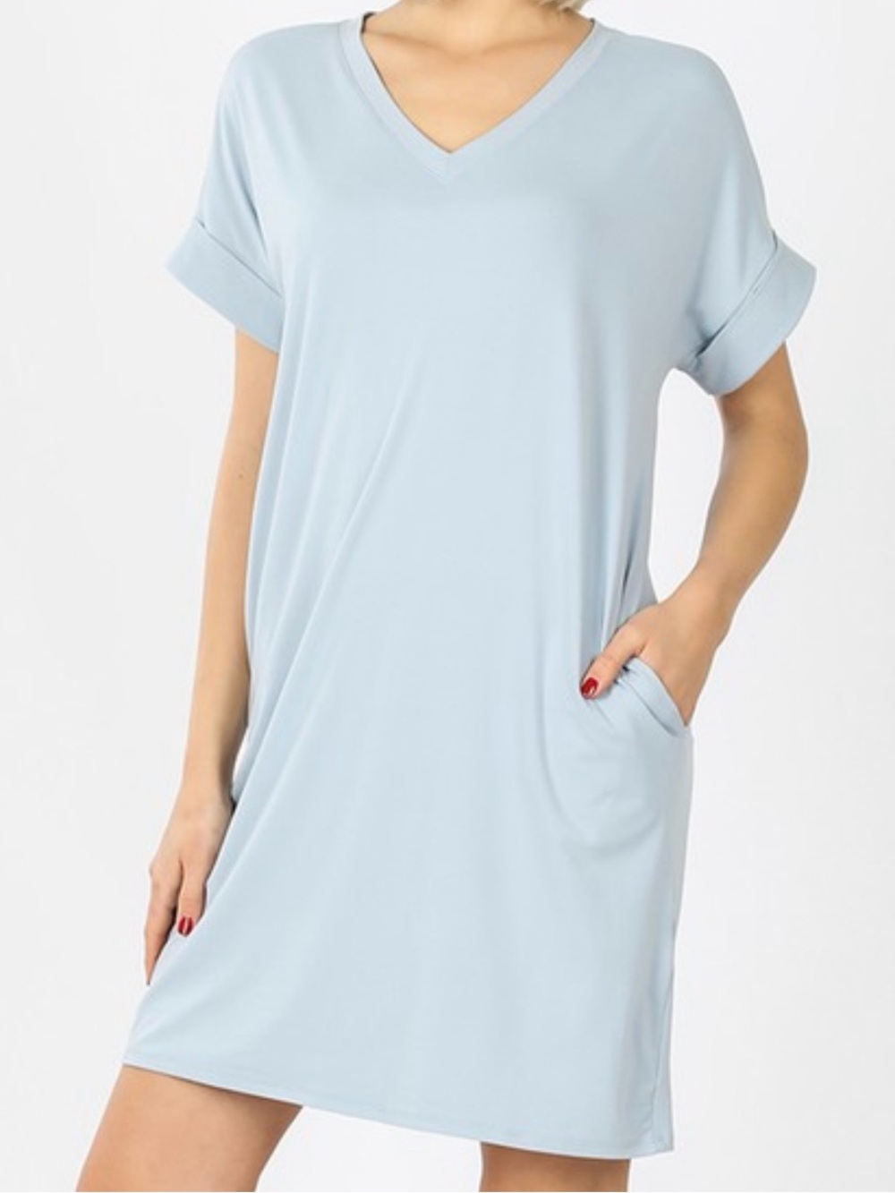 V-Neck Short Sleeve Dress